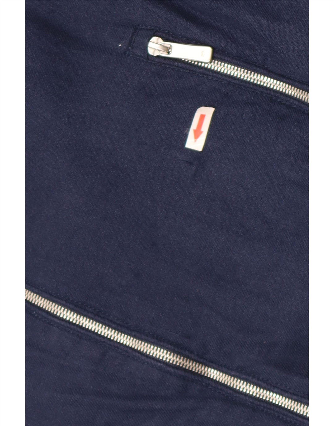 Zara Ανδρικό Bomber Jacket UK 40 Large Navy Blue Linen