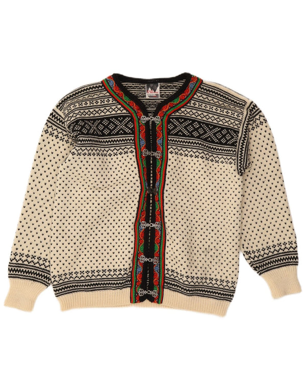 DALE OF NORWAY Γυναικείο πουλόβερ ζακέτα UK 14 Medium Off White Fair Isle