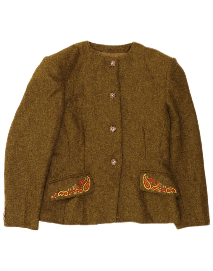 Marella Γυναικείο μπουφάν blazer UK 14 μεγάλο χακί Paisley Wool