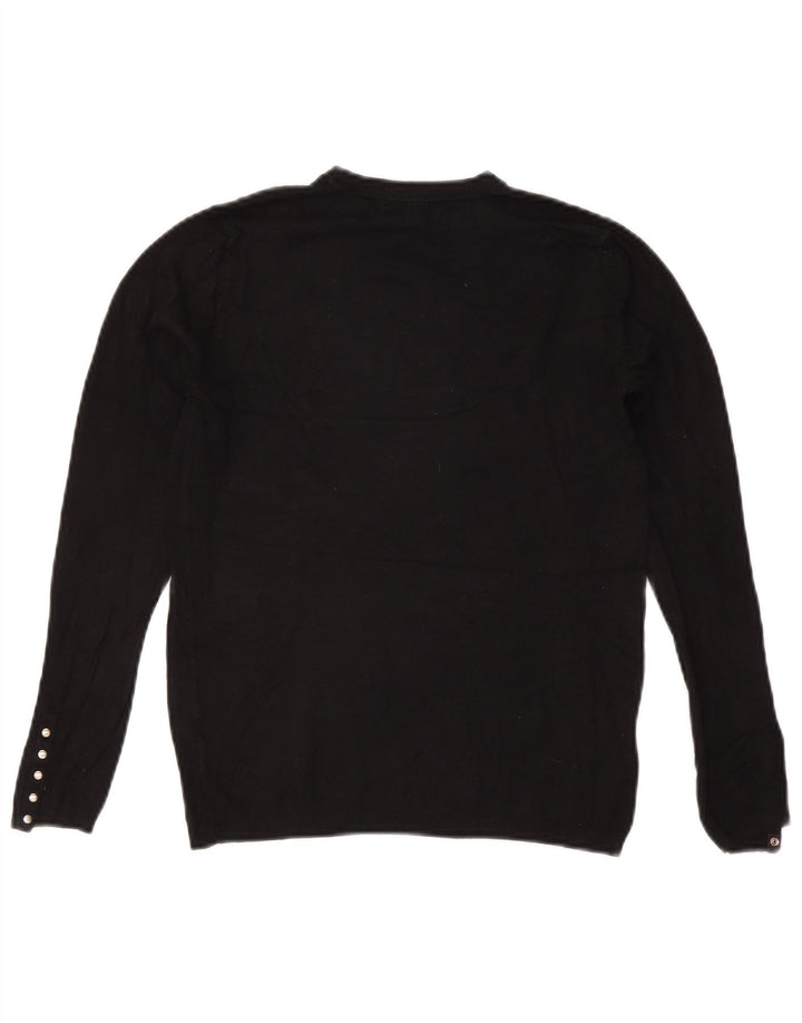 Zara Γυναικείο πουλόβερ με λαιμόκοψη UK 12 Medium Μαύρο
