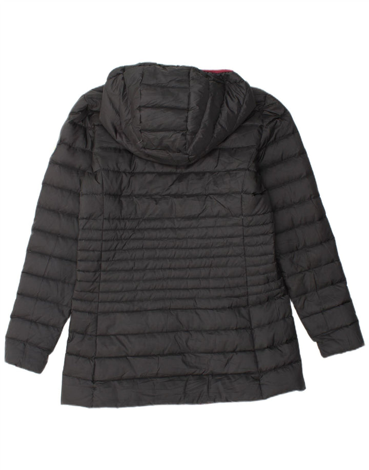 VINTAGE Womens Hooded Reversible Padded Jacket UK 12 Medium  Black