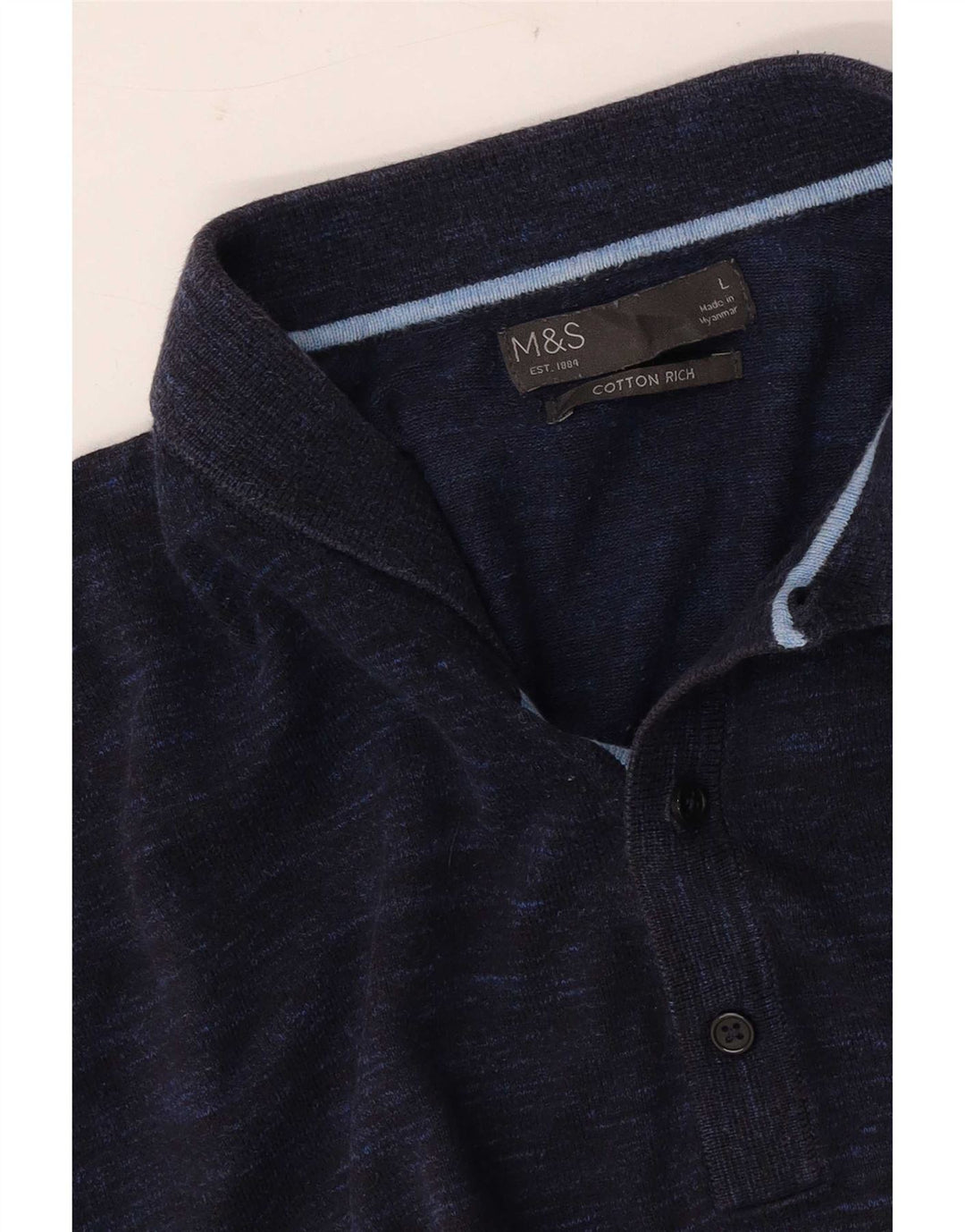 Marks & Spencer Ανδρικό κοντομάνικο μπλουζάκι πόλο με μεγάλο μπλε ναυτικό φλιτζάνι