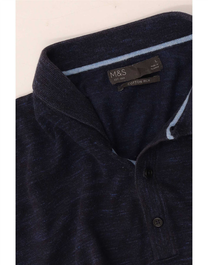 Marks & Spencer Ανδρικό κοντομάνικο μπλουζάκι πόλο με μεγάλο μπλε ναυτικό φλιτζάνι