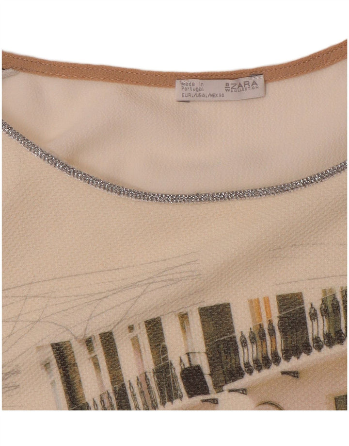 Zara Γυναικείο τοπ μακρυμάνικο UK 16 Large White Colourblock