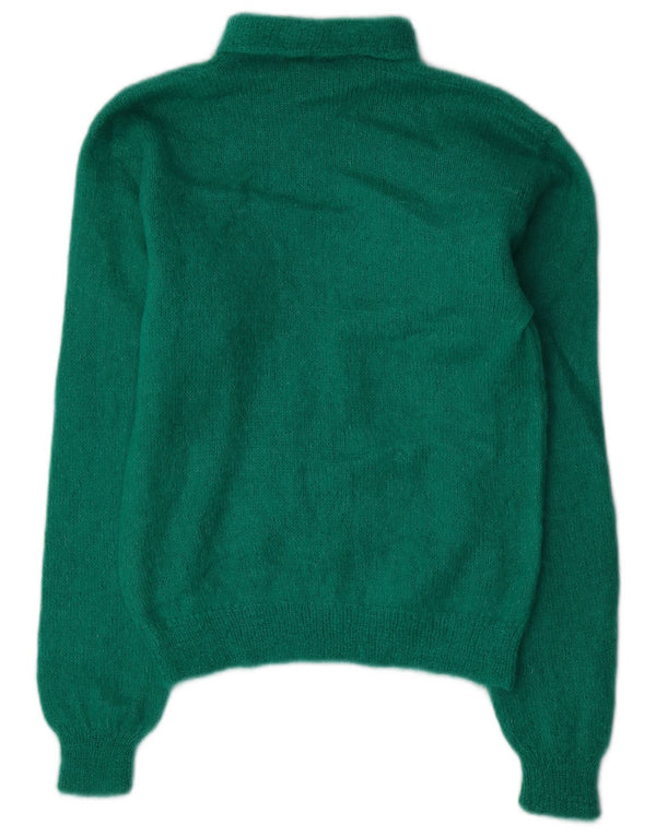 Vintage γυναικείο πουλόβερ με ρολό λαιμόκοψη UK 10 Small Green