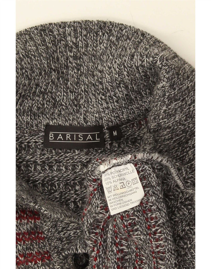 Ανδρικό πουλόβερ Barisal Polo Neck Jumper Μεσαίο γκρι ριγέ πολυακρυλικό
