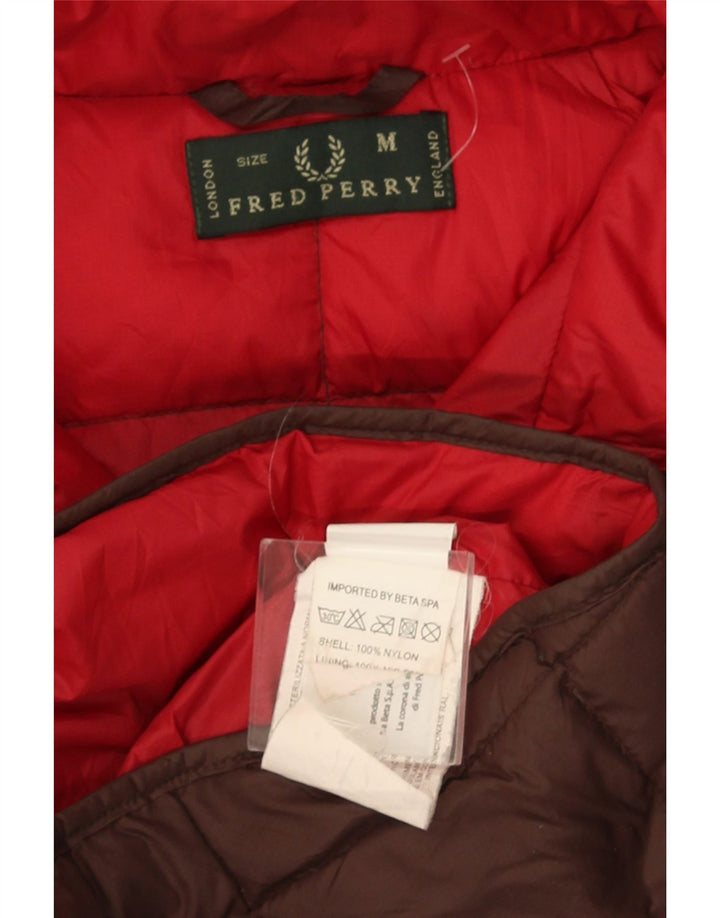 Fred Perry Ανδρικό μπουφάν με κουκούλα UK 38 Medium Brown Nylon