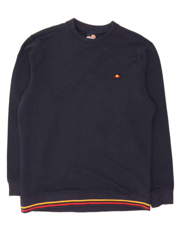 ELLESSE Mens Sweatshirt Jumper Small Navy Blue Cotton Vintage Ellesse and Second-Hand Ellesse from Messina Hembry 