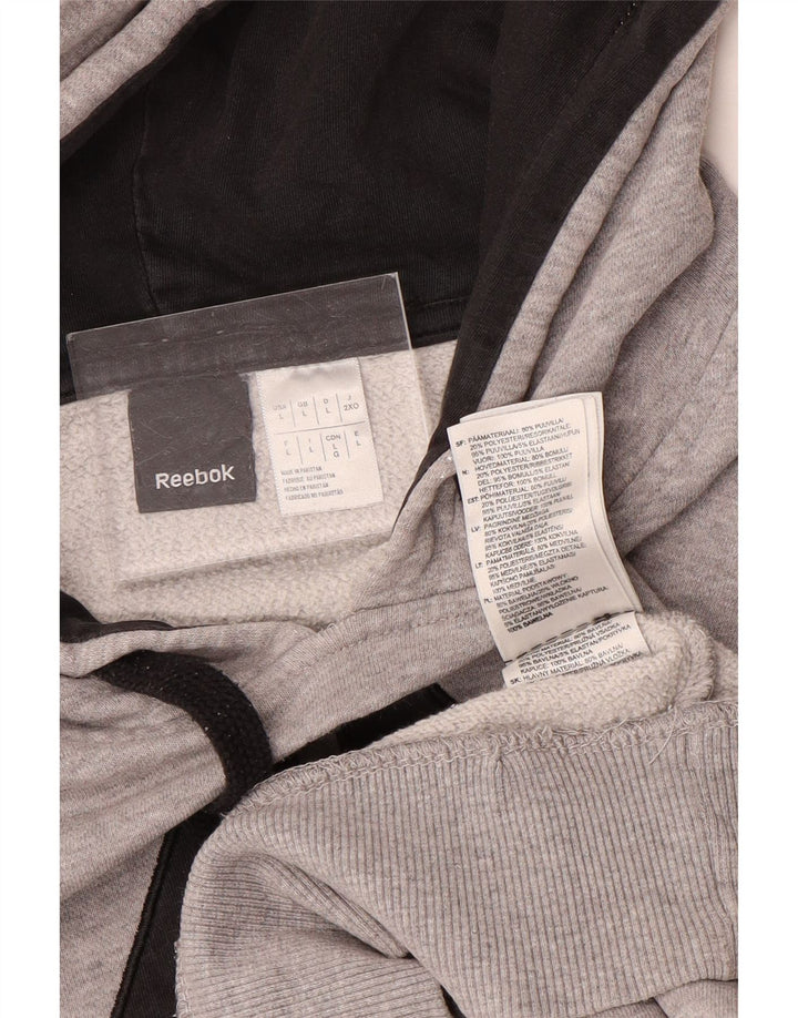Ανδρικό Reebok Graphic Hoodie Jumper μεγάλο γκρι βαμβακερό