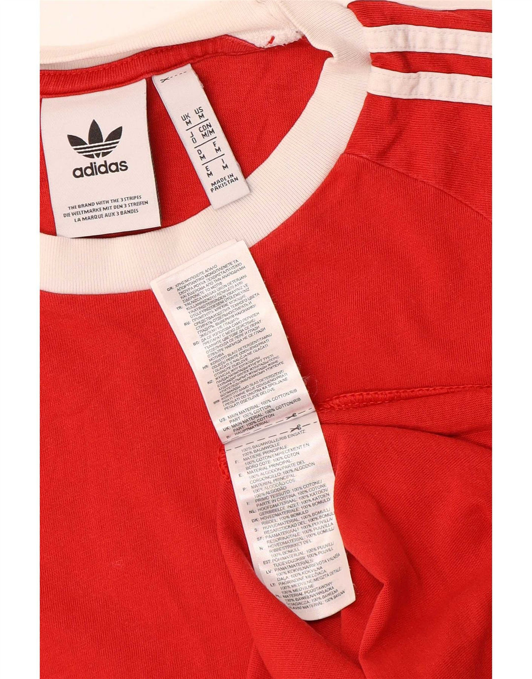 Ανδρικό T-Shirt Adidas Τοπ μεσαίο κόκκινο βαμβακερό