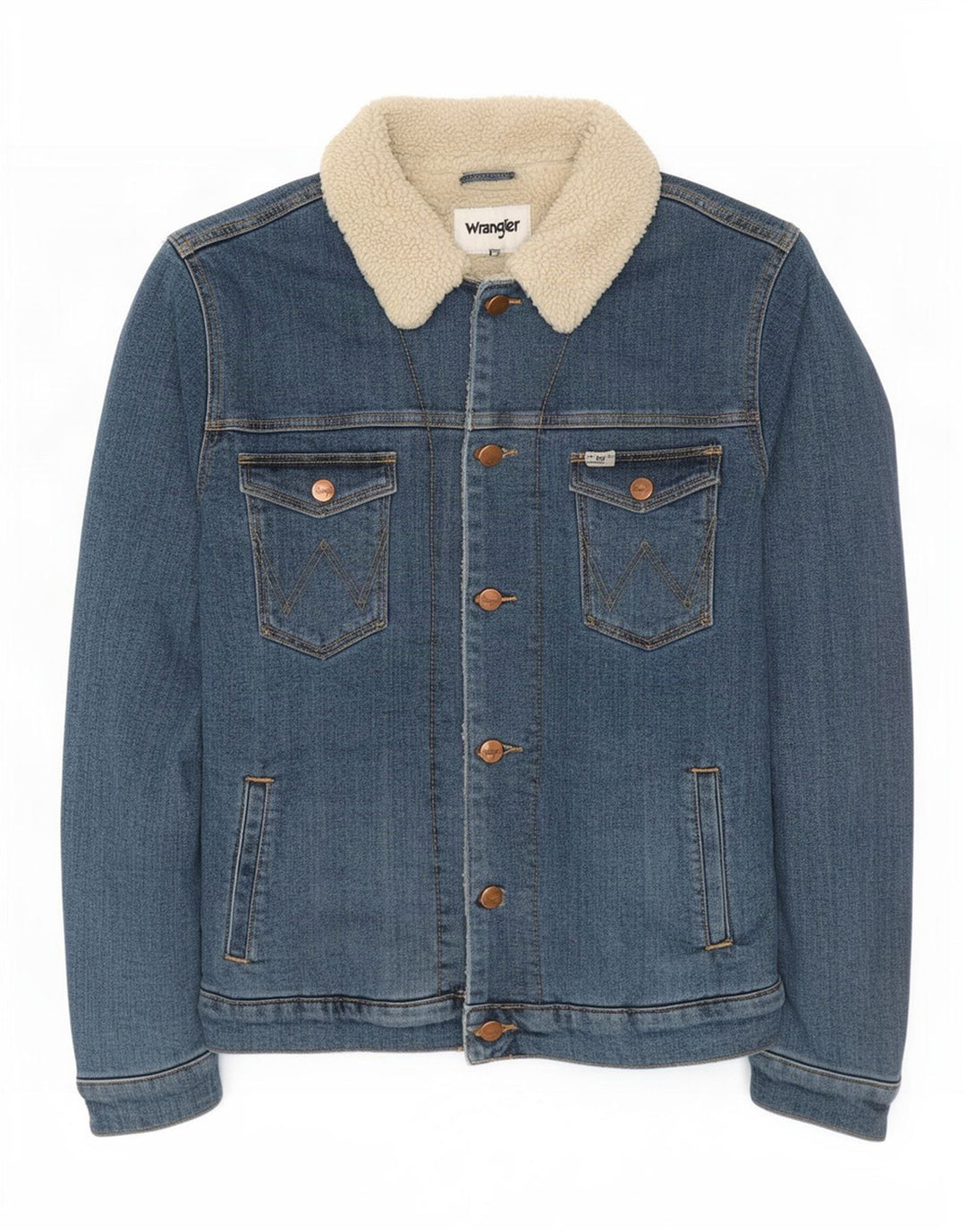 Ανδρικό τζιν Sherpa Jacket Wrangler UK 36 Small Blue Cotton