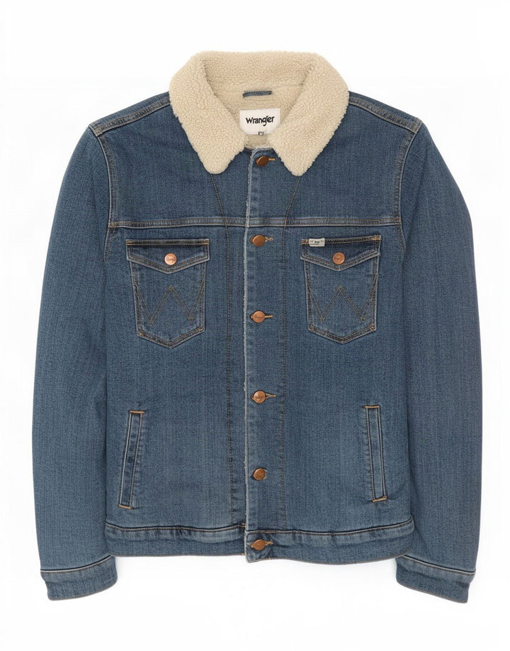 Ανδρικό τζιν Sherpa Jacket Wrangler UK 36 Small Blue Cotton