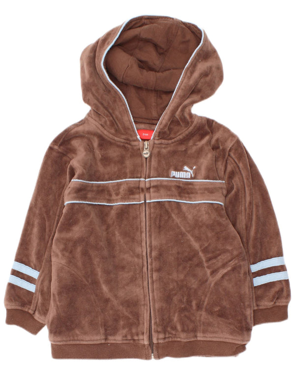 Πουλόβερ Puma Baby Boys Velor Zip Hoodie 18-24 μηνών καφέ χρώμα