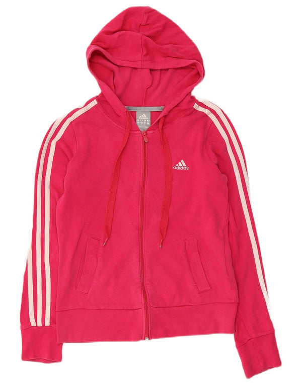 Γυναικείο πουλόβερ Adidas με φερμουάρ UK 8 ροζ βαμβακερό