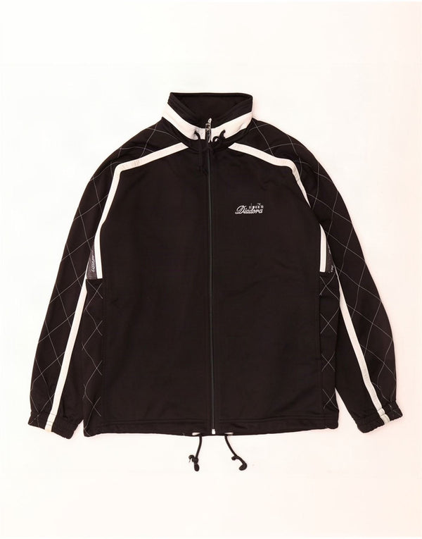 Γυναικεία φόρμα γραφικών Diadora Top Jacket UK 12 Medium Black Colourblock