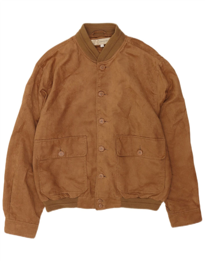 Vintage Ανδρικό Suede Bomber Jacket UK 40 Large Beige