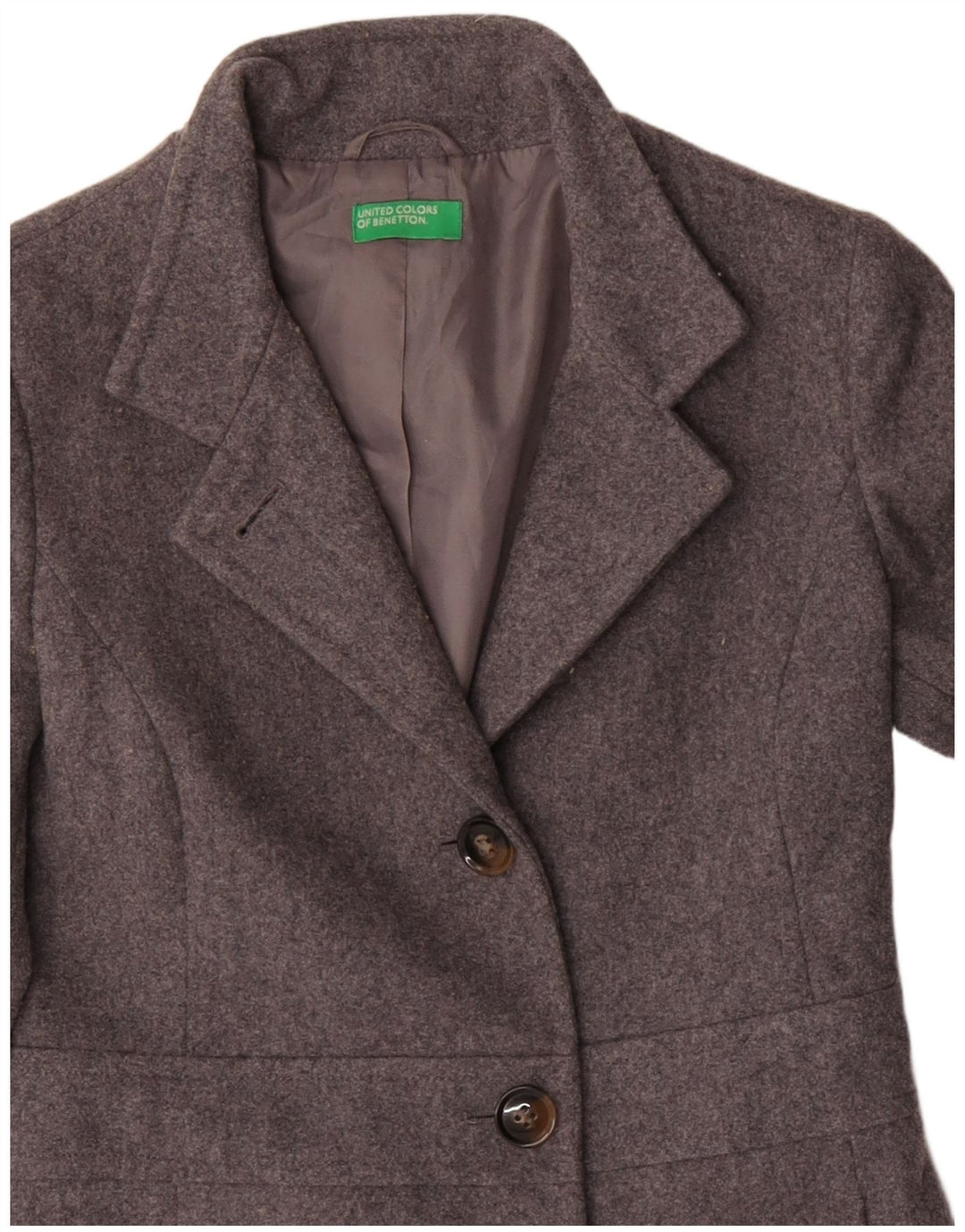 Γυναικείο παλτό Benetton UK 8 Μικρό Γκρι μαλλί