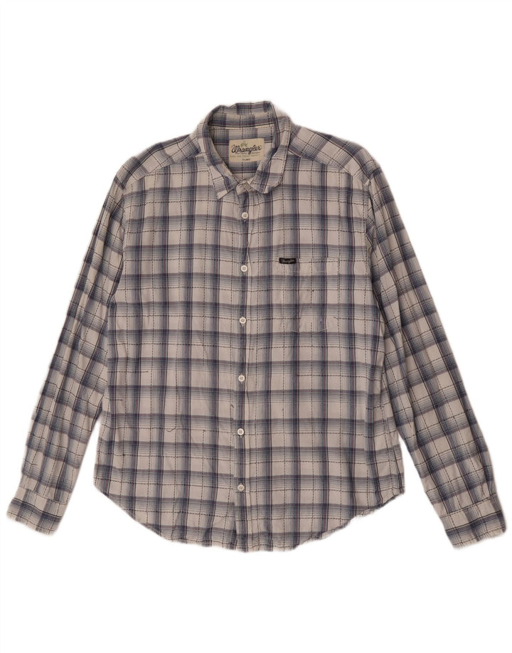 Ανδρικό πουκάμισο Wrangler XL Navy Blue Check Cotton