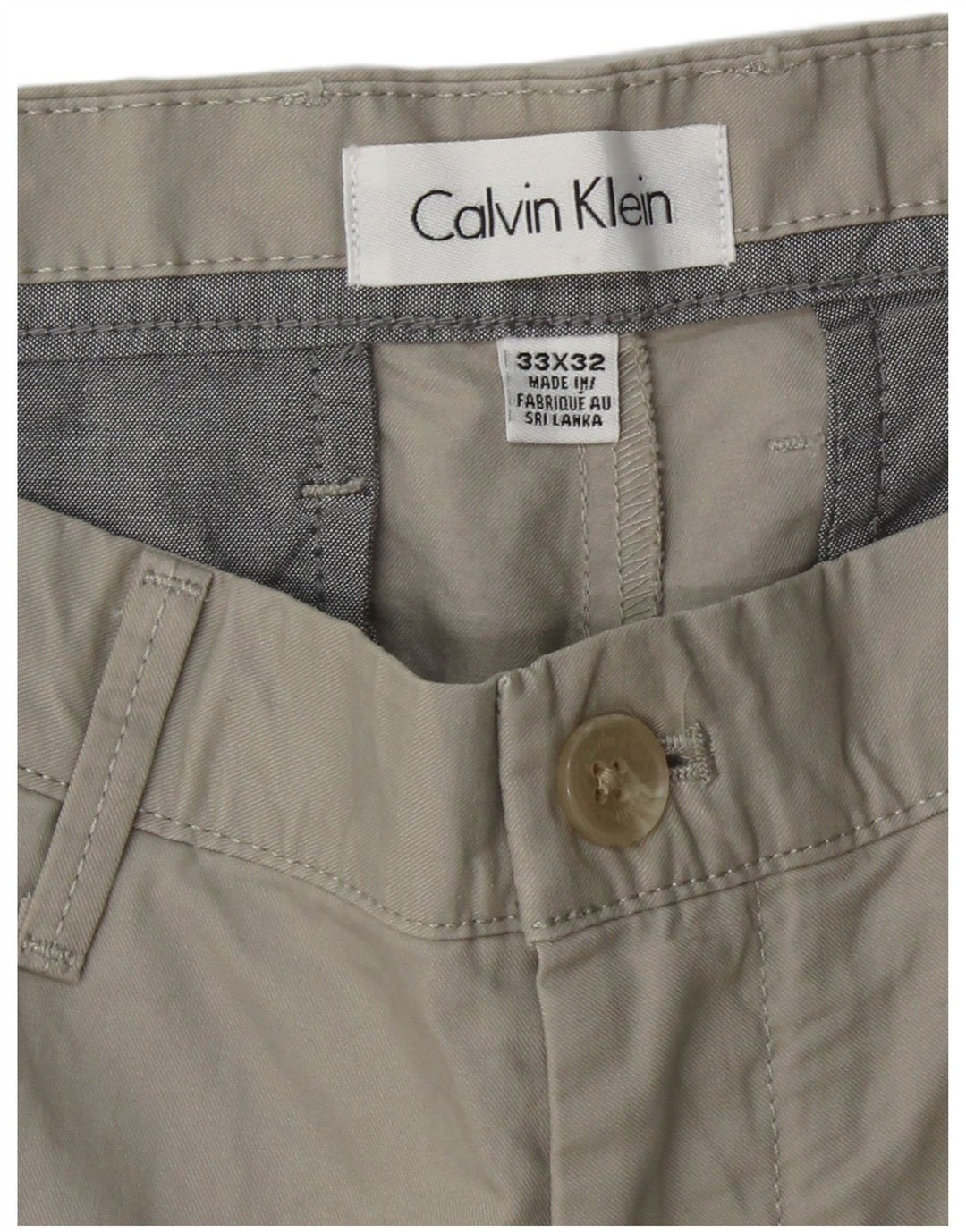 CALVIN KLEIN Ανδρικό ίσιο παντελόνι Chino W33 L32 Γκρι βαμβακερό