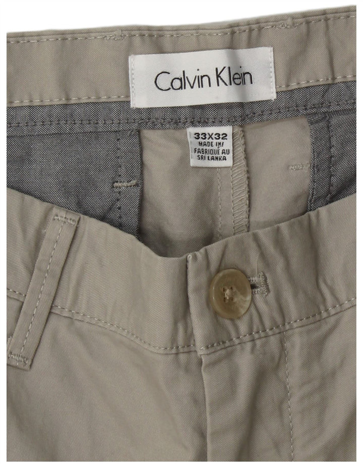 CALVIN KLEIN Ανδρικό ίσιο παντελόνι Chino W33 L32 Γκρι βαμβακερό