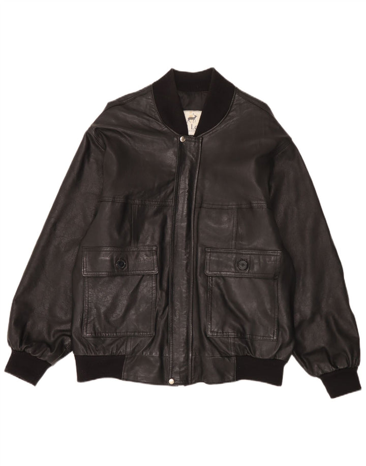 Vintage Ανδρικό Δερμάτινο Μπουφάν UK 42 XL Μαύρο Δερμάτινο