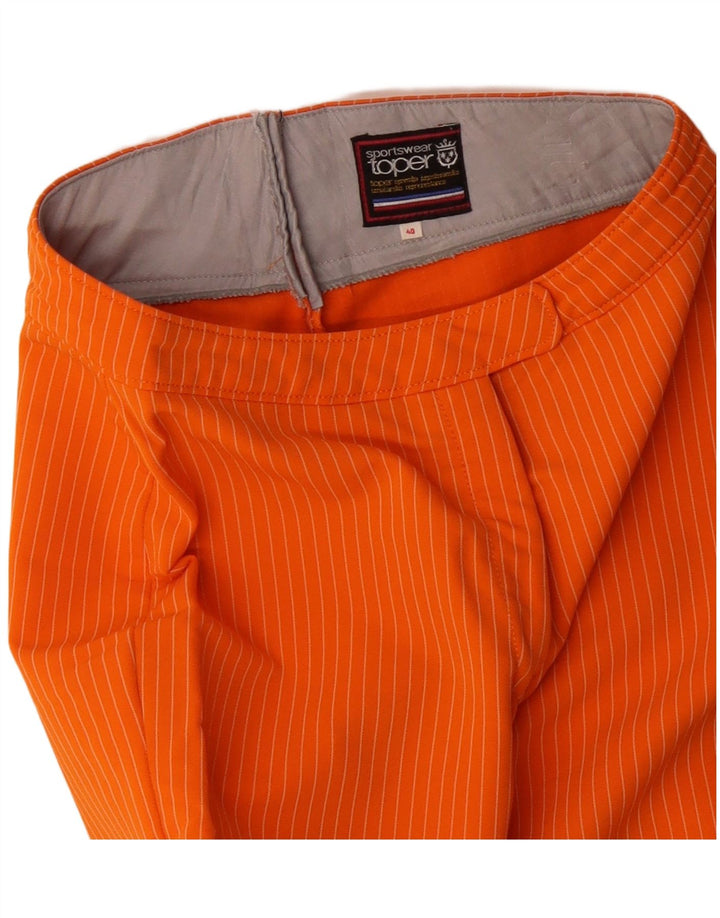 Vintage γυναικείο casual παντελόνι EU 40 Medium W28 L30 Orange Pinstripe