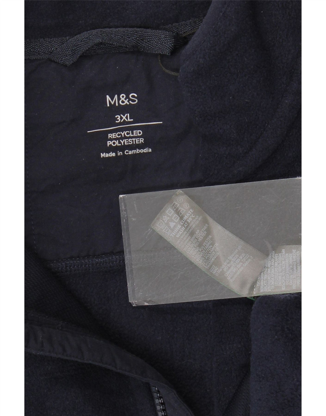 MARKS & SPENCER Ανδρικό Fleece Jacket UK 46 3XL Navy Blue Polyester