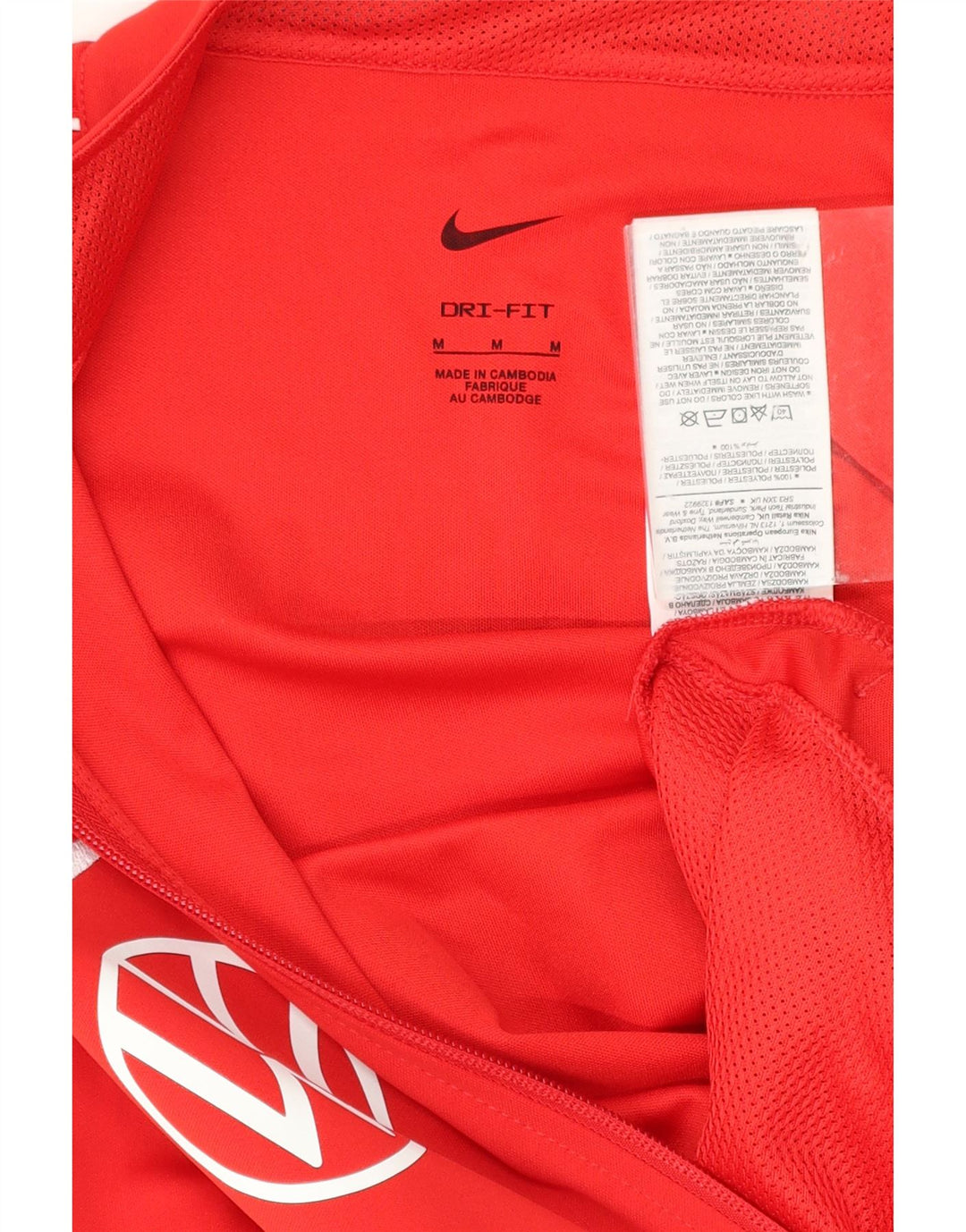 NIKE Mens Dri Fit Graphic Tracksuit Top Jacket Medium Red Polyester Vintage Nike and Second-Hand Nike from Messina Hembry 