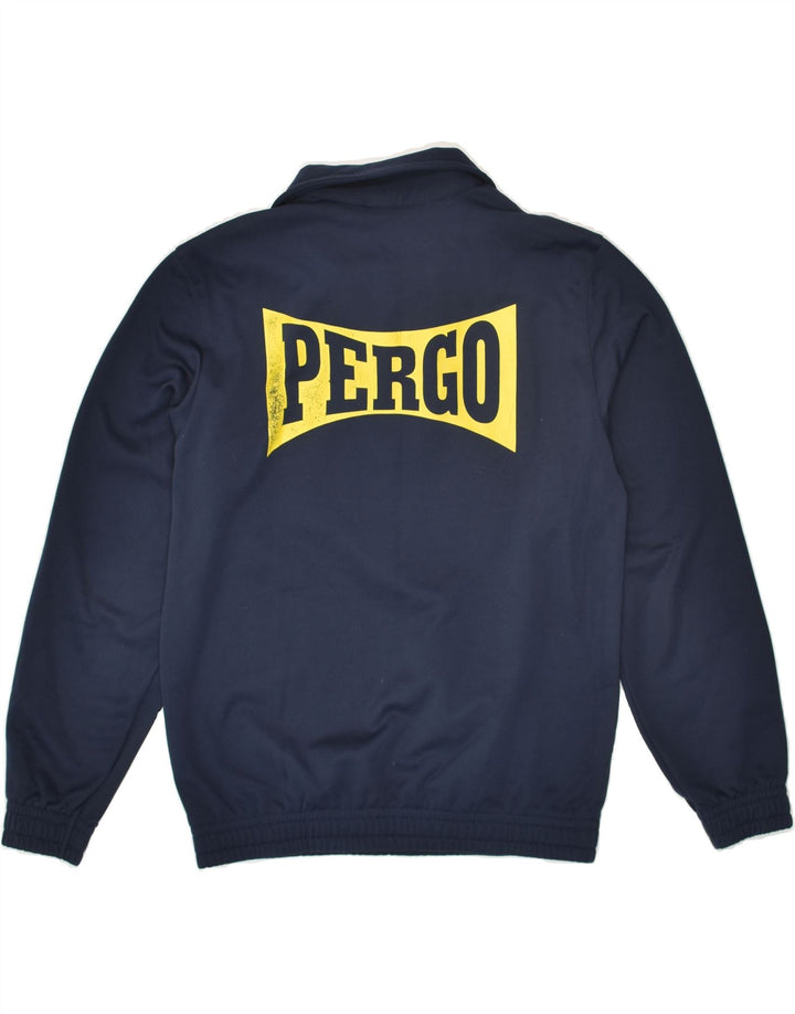 LOTTO Boys Graphic Zip Neck Sweatshirt Jumper 13-14 Years Large  Navy Blue | Vintage Lotto | Thrift | Second-Hand Lotto | Used Clothing | Messina Hembry 