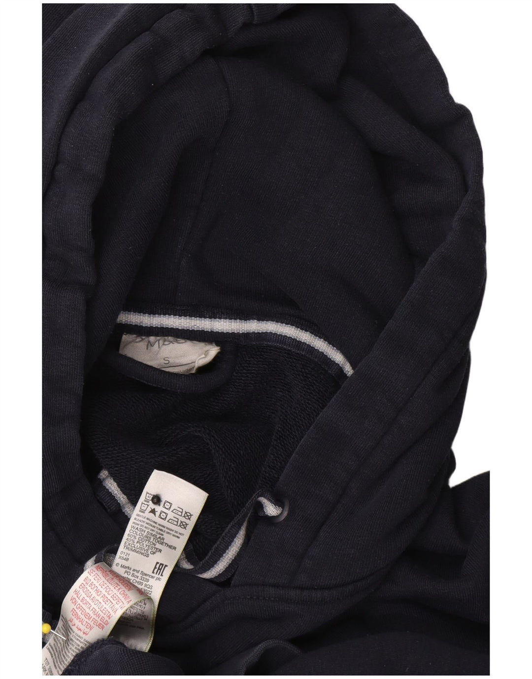 Marks & Spencer Ανδρικό Hoodie Jumper Small Navy Blue Cotton