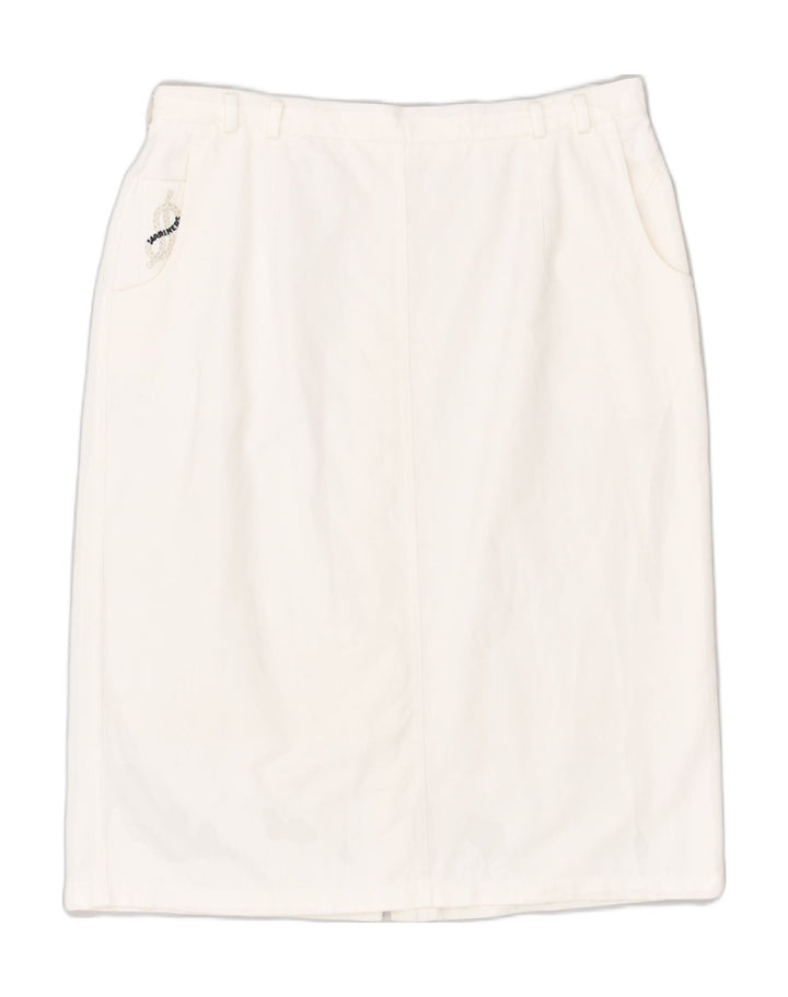 VINTAGE Womens Straight Skirt EU 44 XL W34 White Cotton | Vintage Vintage | Thrift | Second-Hand Vintage | Used Clothing | Messina Hembry 