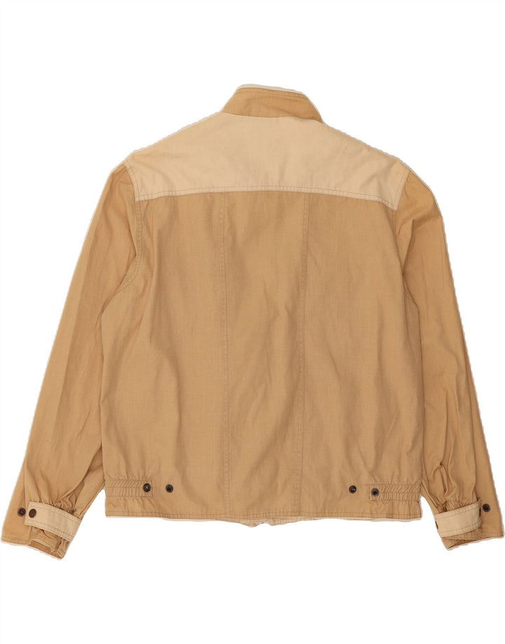GLOBE TROTTER Mens Bomber Jacket UK 40 Large Beige Colourblock Cotton Vintage Globe Trotter and Second-Hand Globe Trotter from Messina Hembry 