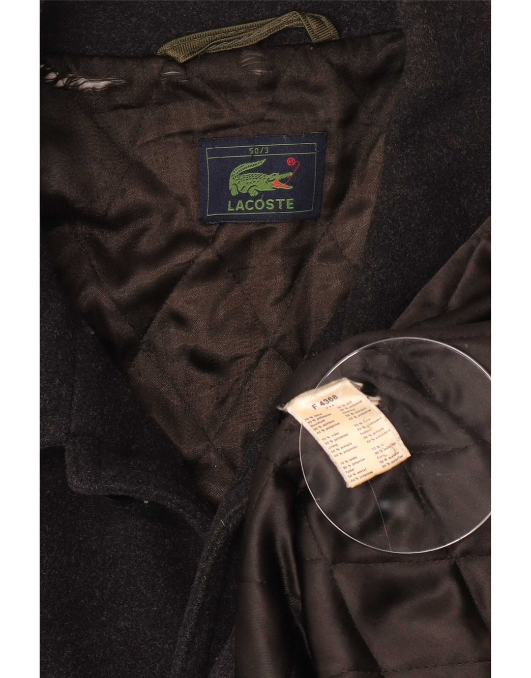 Ανδρικό πανωφόρι Lacoste IT 50 Μαύρο μεγάλο μάλλινο