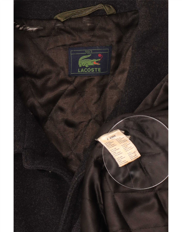 Ανδρικό πανωφόρι Lacoste IT 50 Μαύρο μεγάλο μάλλινο