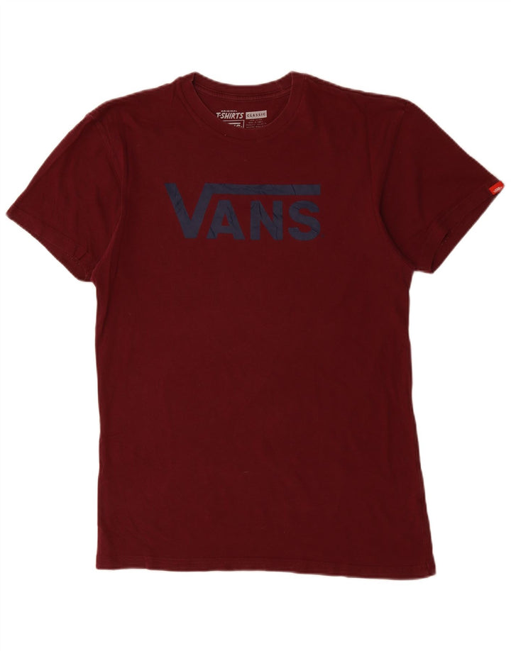 Ανδρικό γραφικό T-Shirt VANS Τοπ μεσαίο βαμβακερό μπορντό