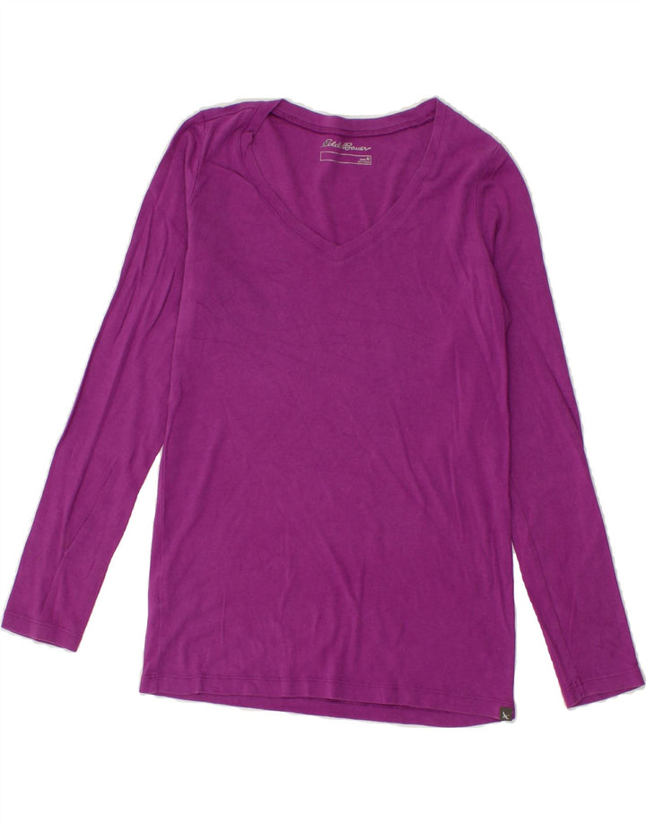 EDDIE BAUER Womens Top Long Sleeve UK 12 Medium Purple Cotton Vintage Eddie Bauer and Second-Hand Eddie Bauer from Messina Hembry 