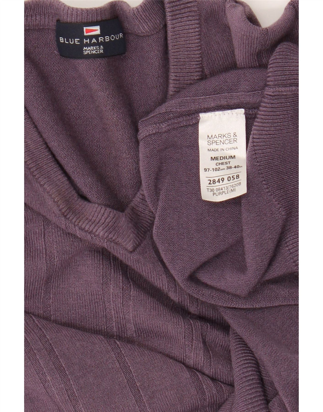 Marks & Spencer Γυναικείο πουλόβερ με λαιμόκοψη με V λαιμόκοψη UK 14 Medium Purple