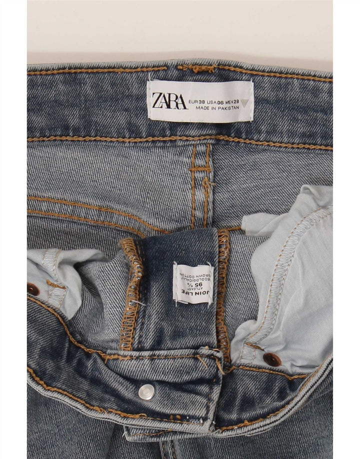 Zara Γυναικεία Crop Bootcut Jeans EU 38 Small W28 L26 Blue Cotton