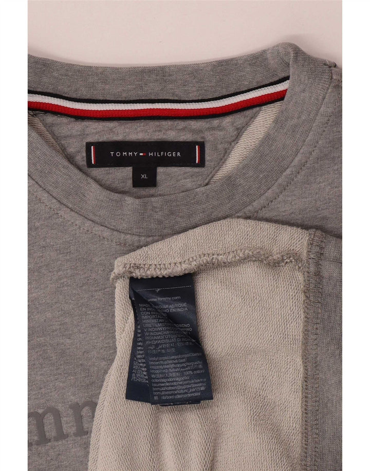 Tommy Hilfiger Ανδρικό γραφικό φούτερ Jumper XL Γκρι βαμβακερό