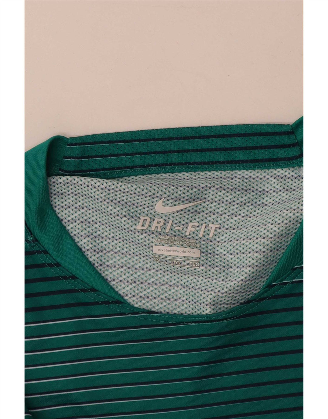 Ανδρικό T-Shirt Nike Dri Fit Top 2XL πράσινο ριγέ πολυεστέρα