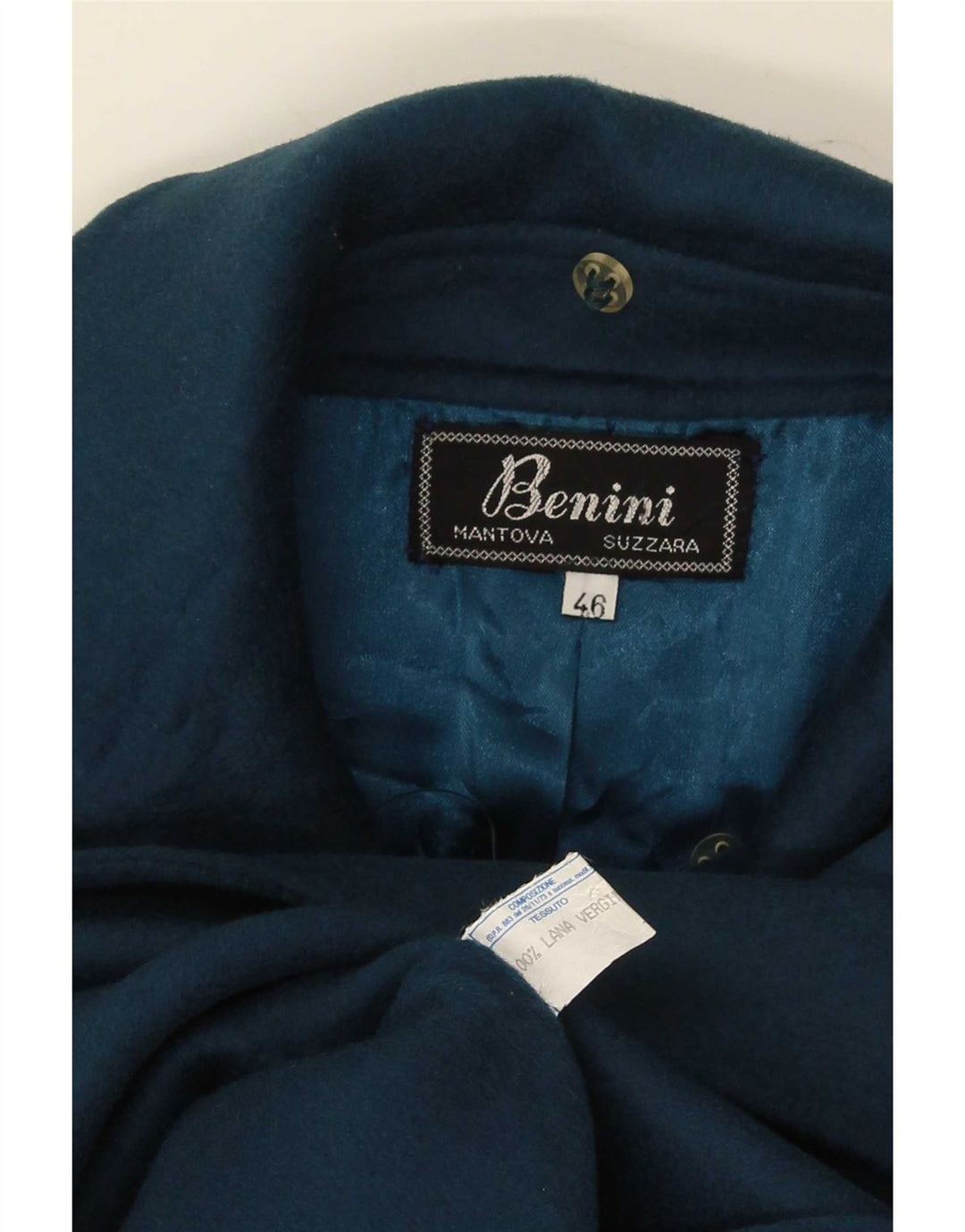 Vintage Γυναικείο Παλτό IT 46 Large Navy Blue Wool