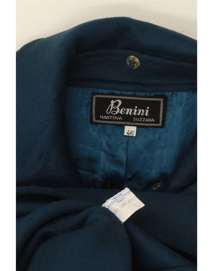 Vintage Γυναικείο Παλτό IT 46 Large Navy Blue Wool