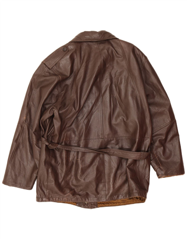 Vintage Ανδρικό Στρατιωτικό Δερμάτινο Μπουφάν IT 52 XL Καφέ Δερμάτινο