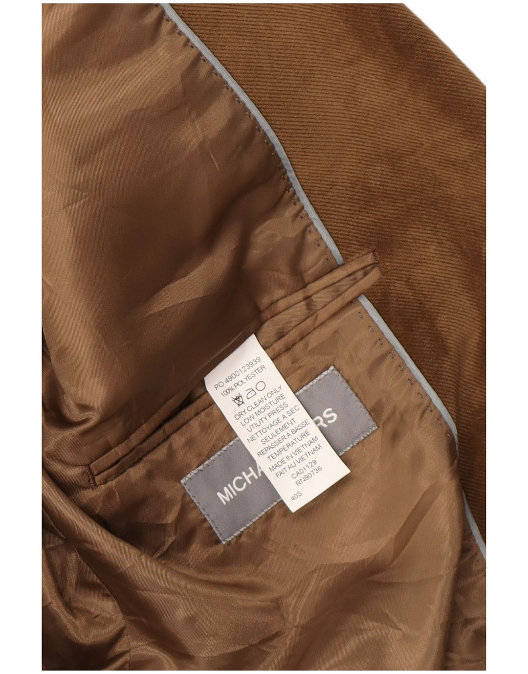 Michael Kors Ανδρικό σακάκι με 2 κουμπιά UK 40 Large Brown Polyester