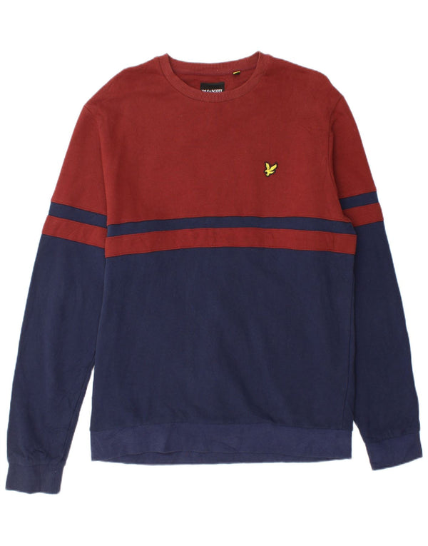 Ανδρικό φούτερ Lyle & Scott Jumper Large Navy Blue Colourblock Βαμβακερό