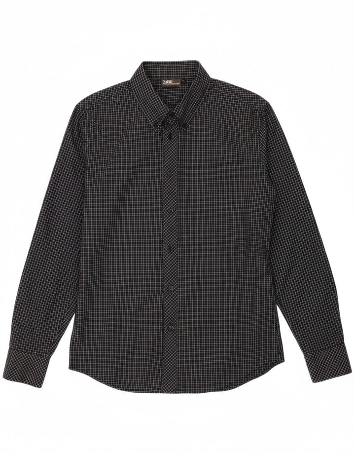 LEE Mens Shirt Large Black Check Cotton