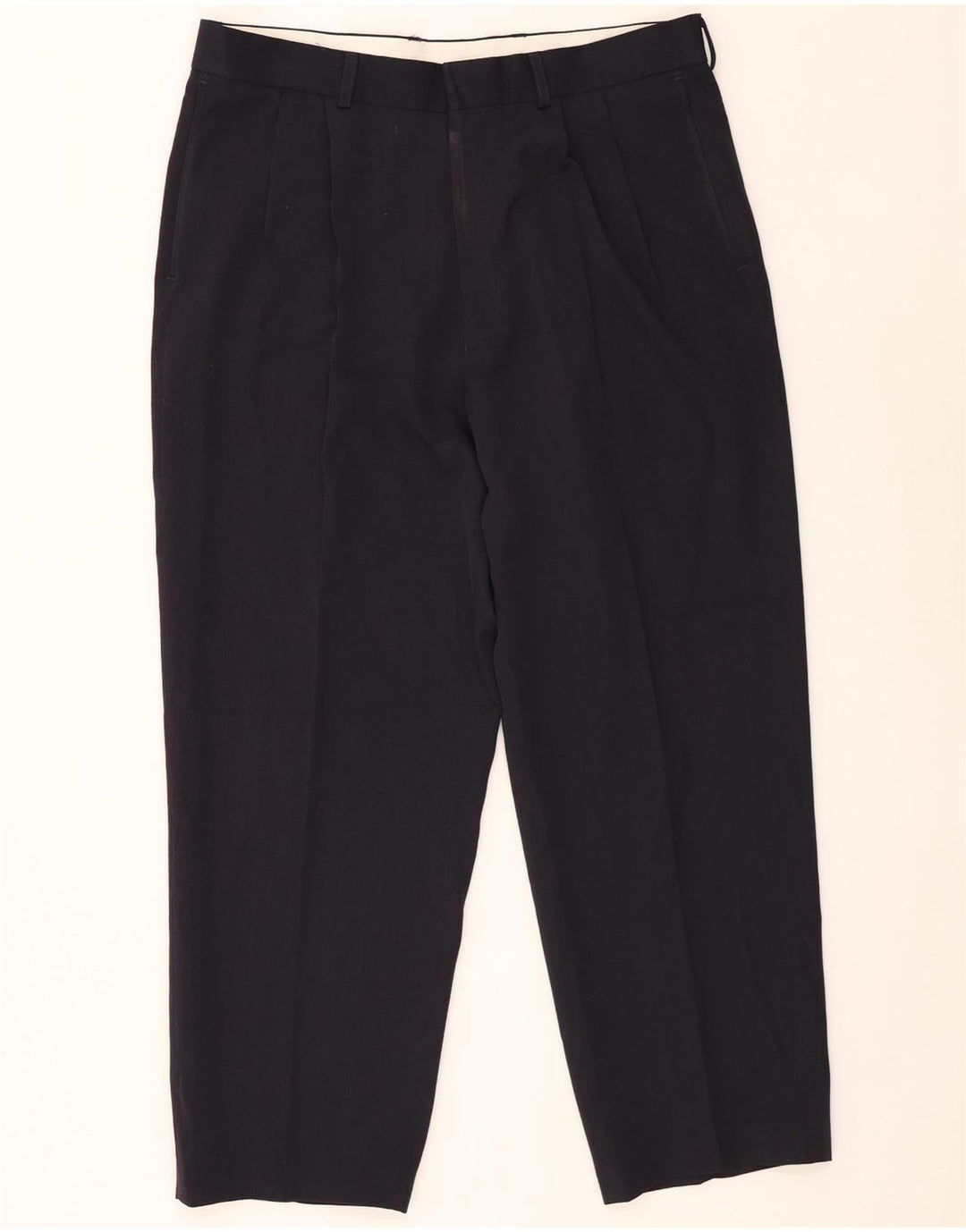 Marks & Spencer Ανδρικό παντελόνι με καρφίτσα W34 L26 Navy Blue Polyester
