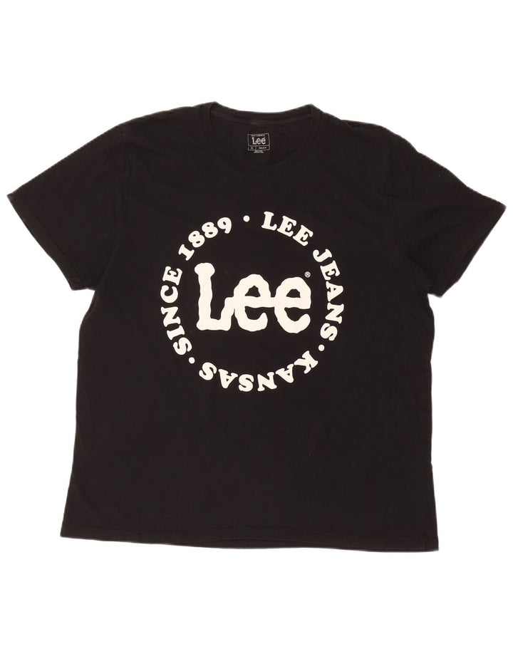 Ανδρικό T-Shirt Regular Fit LEE Top XL μαύρο βαμβακερό