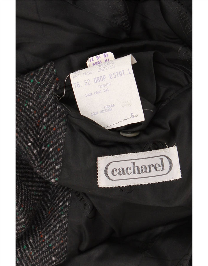 Cacharel Ανδρικό μπουφάν σακάκι με 2 κουμπιά IT 52 XL Γκρι μαλλί ψαροκόκαλο