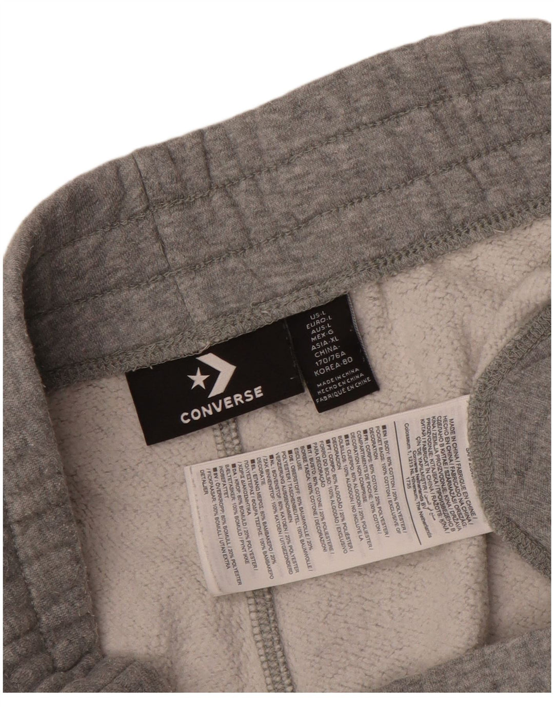 Ανδρική φόρμα Converse Παντελόνι Joggers Μεγάλο Γκρι Βαμβακερό